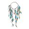 F-1218 Handmade Ethnic Tribal Gypsy Rope Wood Beads Feather Hairband Hair Clip For Women Jewelry