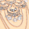 N-8440 Bohemian Statement Silver Alloy Chain Coin Tassel Choker Necklace
