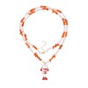 N-8441 Red Dolphin Blue Fish Pendant Beaded Necklace for Women