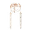 F-1217 Wedding Women Hair Jewelry Long Tassel Pendant Rhinestone Statement Travel Hairwear