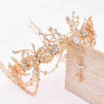 F-1220 Wedding Women Hair Jewelry Long Tassel Pendant Clear Crystal Statement  Hair Accessories