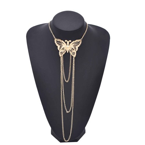 N-8444 B-1369 Butterfly Women Jewelry Sets Statement Tassel Bracelet Necklace 2 PC Jewelry Sets