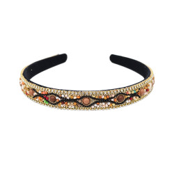 F-1224 New Bohemian ethnic style rice bead decoration hair hoop geometric independent packaging fabric production hair accessories