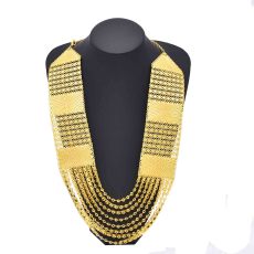 N-8445 Fashion Golden Alloy Chain Tassel Multilayer Women Necklace for Party Jewelry