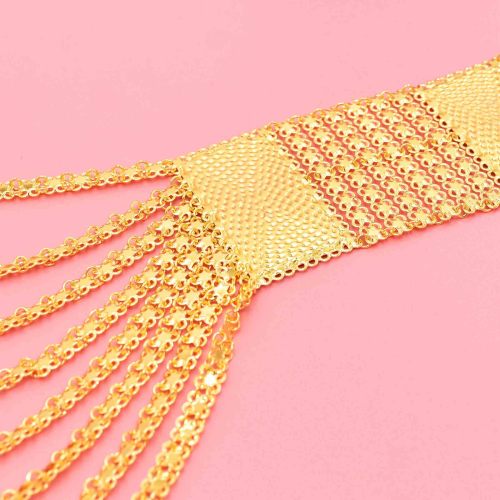 N-8445 Fashion Golden Alloy Chain Tassel Multilayer Women Necklace for Party Jewelry