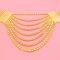 N-8445 Fashion Golden Alloy Chain Tassel Multilayer Women Necklace for Party Jewelry