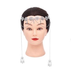 F-1226 Vintage Women Hair Jewelry Ethnic Long Tassel Chains Headband Feminina