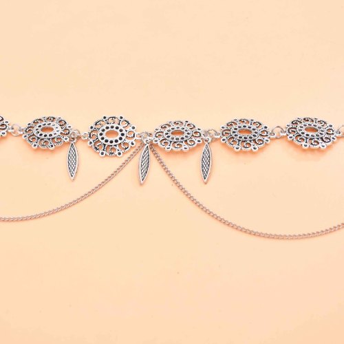 F-1226 Vintage Women Hair Jewelry Ethnic Long Tassel Chains Headband Feminina