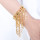 B-1370 Bohemian handmade gold plated rhinestone chain tassels bracelet for women