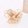 B-1371 Golden Luxury 3 Hollow Flowers Open Bangle Cuff Bracelet for Women