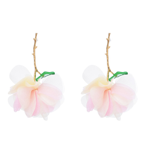 E-6777 Three colors of exaggerated personalized pendant flower earrings, suitable for women's jewelry