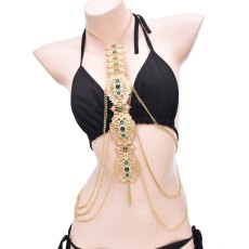 N-8449 Arab Ethnic Women Bust Chains Exaggerated Sexy Tassel Body Jewelry