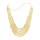 N-8448 Golden Multi-layer Metal Chains Bib Necklace for Women Arab Ethnic  Jewelry Accessories