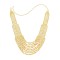 N-8448 Golden Multi-layer Metal Chains Bib Necklace for Women Arab Ethnic  Jewelry Accessories