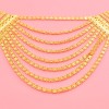 N-8448 Golden Multi-layer Metal Chains Bib Necklace for Women Arab Ethnic  Jewelry Accessories
