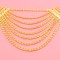 N-8448 Golden Multi-layer Metal Chains Bib Necklace for Women Arab Ethnic  Jewelry Accessories