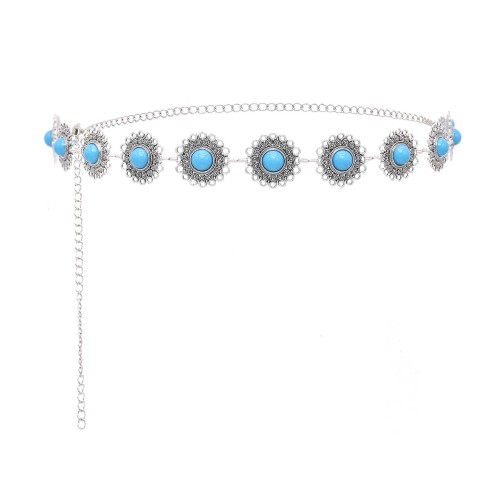 N-8451 2 Styles Blue Acrylic Gemstone Coin Tassel Waist Belly Chains Body Jewelry Accessories