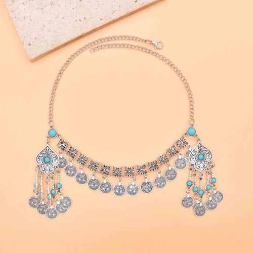 F-1231 Vintage Women Hair Jewelry Ethnic Long Tassel Chains Headband Feminina