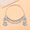 F-1232 Bohemian Red Blue Green Women Hair Jewelry Ethnic Coin Tassel Chains Headband