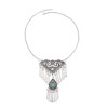 N-8453 Vintage Tribal Tibet Silver Gypsy Charms Tassel Necklace Women Pendant Necklace