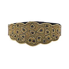 N-8452 Bohemia Ethnic Women Body Jewelry Acrylic Button Elastic Waist Belts