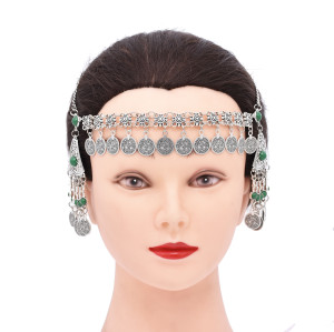 F-1233 Vintage Women Hair Jewelry Ethnic Long Tassel Chains Headband Feminina