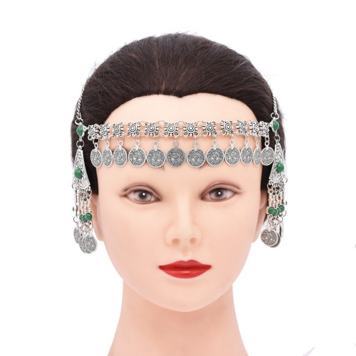 F-1233 Vintage Women Hair Jewelry Ethnic Long Tassel Chains Headband Feminina