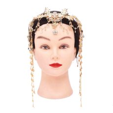 F-1244 Fashion Fairy Ethnic Long Tassel Full Crystal Women Hair Accessories