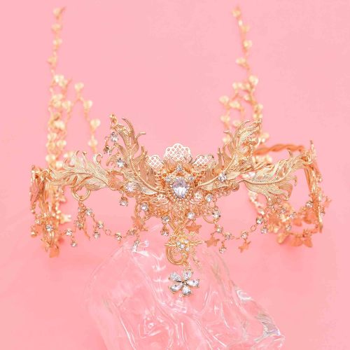 F-1244 Fashion Fairy Ethnic Long Tassel Full Crystal Women Hair Accessories