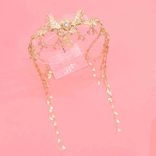 F-1244 Fashion Fairy Ethnic Long Tassel Full Crystal Women Hair Accessories