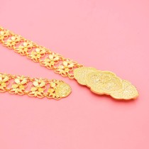 N-8454 Traditional Arab Ethnic Golden Hollow Flower Waist Belly Chains Body Jewelry