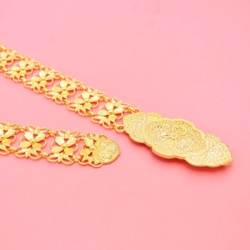 N-8454 Traditional Arab Ethnic Golden Hollow Flower Waist Belly Chains Body Jewelry