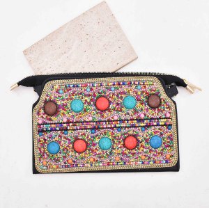 N-8455 Bohemian Women Bags Tibetan Turquoise Ethnic Colorful Beads Bags