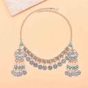 F-1242    4 Color Retro Silver Coin Pendant Tassel Forehead Chain Bohemian Coin Hair Accessories