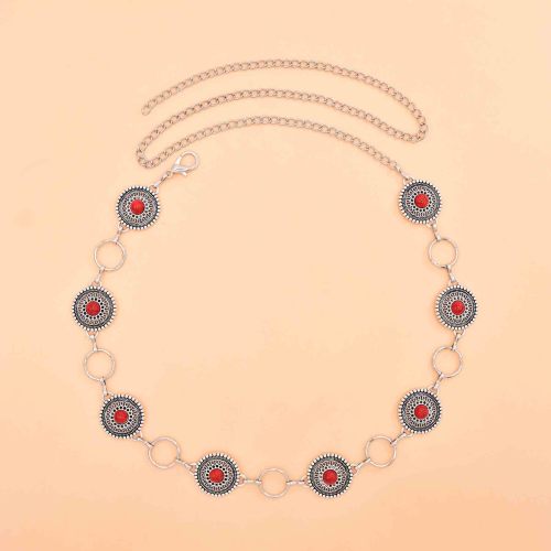 N-8457 Retro Vintage Silver Alloy Women Belly Waist Chains for Women Party Dance Jewelry