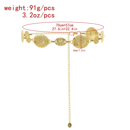 N-8461 European and American high-end and fashionable metal waist chains, women's retro fashion, bohemian ethnic style