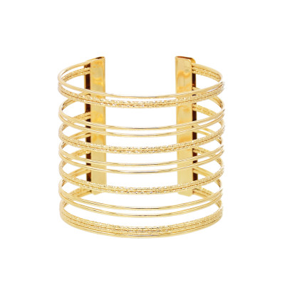 B-1377 Fashionable and exaggerated multi-layer frosted metal opening bracelet for girls, high-end alloy bracelet