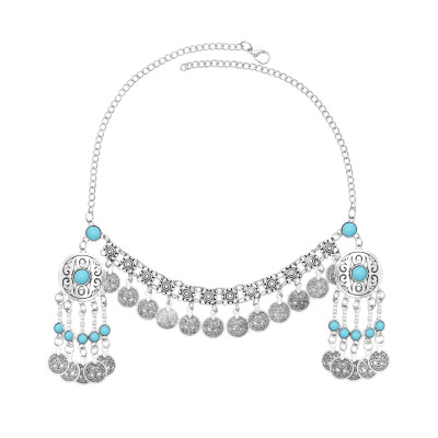 F-1245 Bohemian Gypsy Ethnic Coins Tassel Forehead Hair Accessories