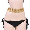 N-8464  Ethnic Colorful Crystal Golden Silver Alloy Women Belly Waist Chains