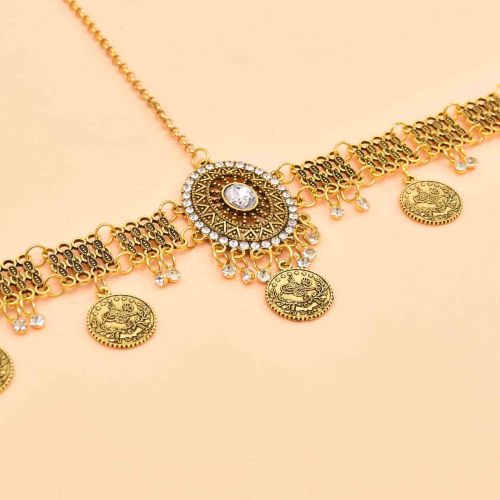 F-1221 Vintage Women Hair Jewelry Pendant Coin Tassel Statement Bohemian Ethnic Hairwear