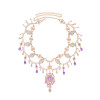 F-1247 2024 Trending Luxury Purple Crystal Tassel Bridal Hair Accessories