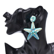E-6783 Starfish Earrings For Women Acrylic Beads Elegant Beach Charms Drop Earrings