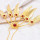 F-1251 Ethnic Alloy Leave Flower Pattern Red Clear Crystal Women Hair Accessories