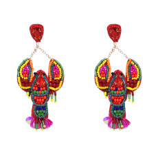 E-6782 Exaggerated and personalized acrylic lobster earrings