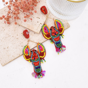 E-6782 Exaggerated and personalized acrylic lobster earrings