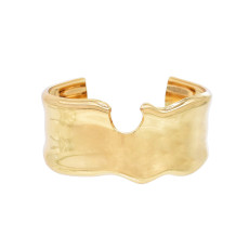 B-1381 Silver Gold Smooth Irregular Geometric Opening Bracelet for Women
