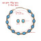 N-8468 Oval Blue Acrylic Gemstone Imitation Turquoise Necklace Earrings Set