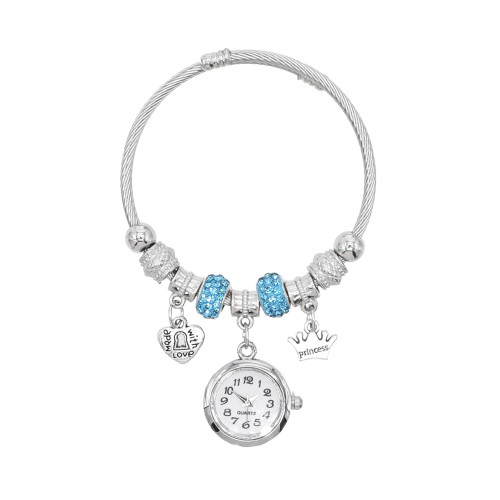 B-1387 Fashion Cute Love Watch Pendant Bracelet for Women Girls