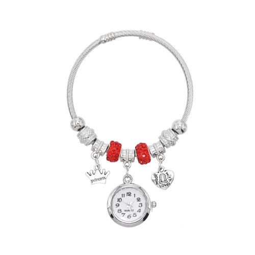 B-1387 Fashion Cute Love Watch Pendant Bracelet for Women Girls