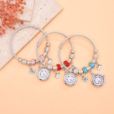 B-1387 Fashion Cute Love Watch Pendant Bracelet for Women Girls